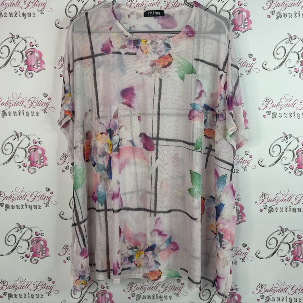 Mr max fashions long shirt mini dress coverup Floral Print Women's Top